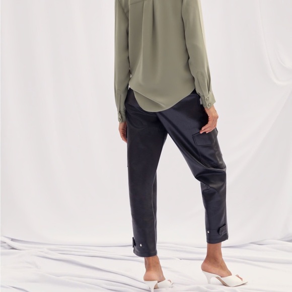 Camel Aritzia Wilfred Leather Modern Cargo Pants - Picture 5 of 5